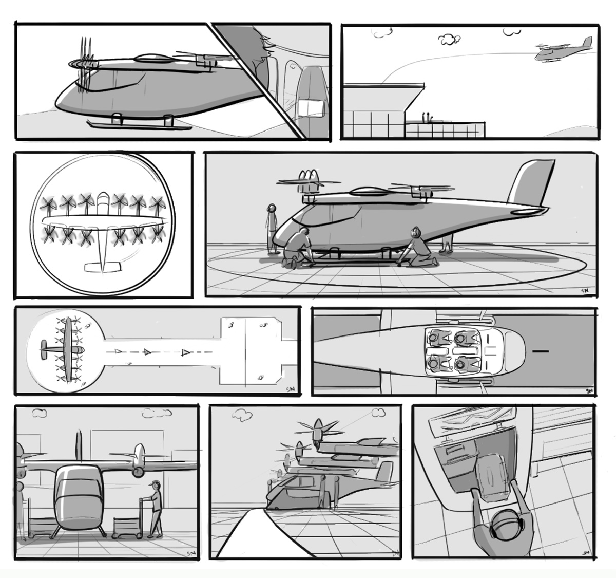 Descent and landing illustration