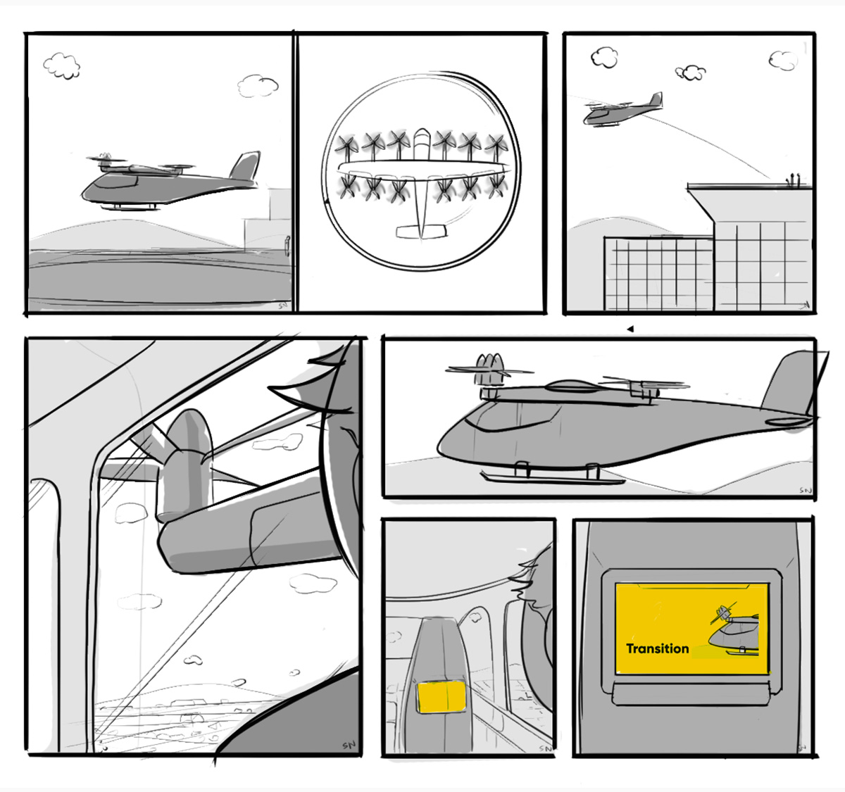 Take off and transition illustration